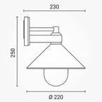 LED Wall Lamp, 1xЕ27, Downward, Black — image 5