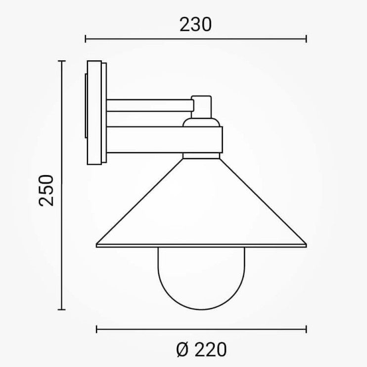 LED Wall Lamp, 1xЕ27, Downward, Black — image 5