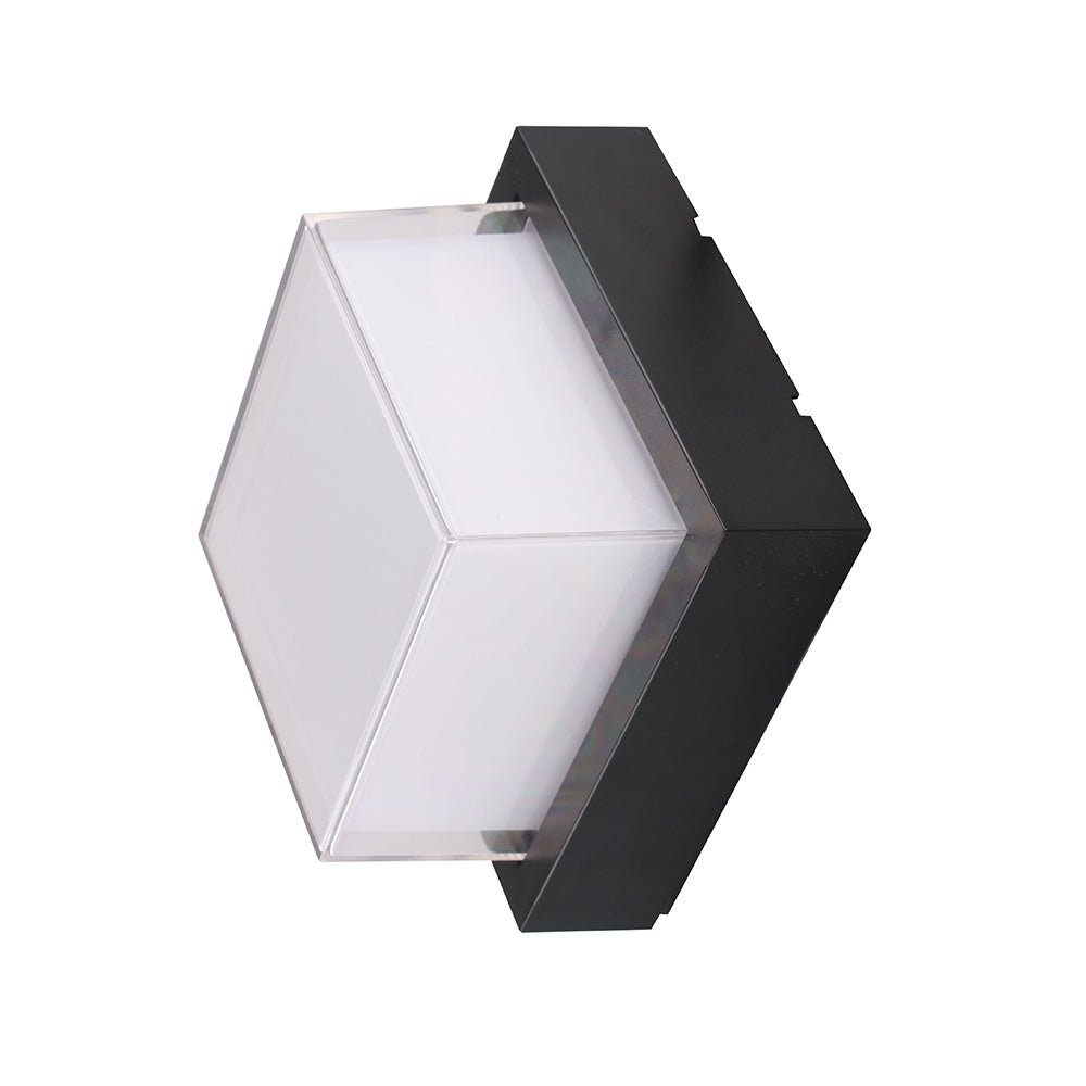 LED Wall Light, Black, Square, 12W, 145°, Neutral Light — image 1
