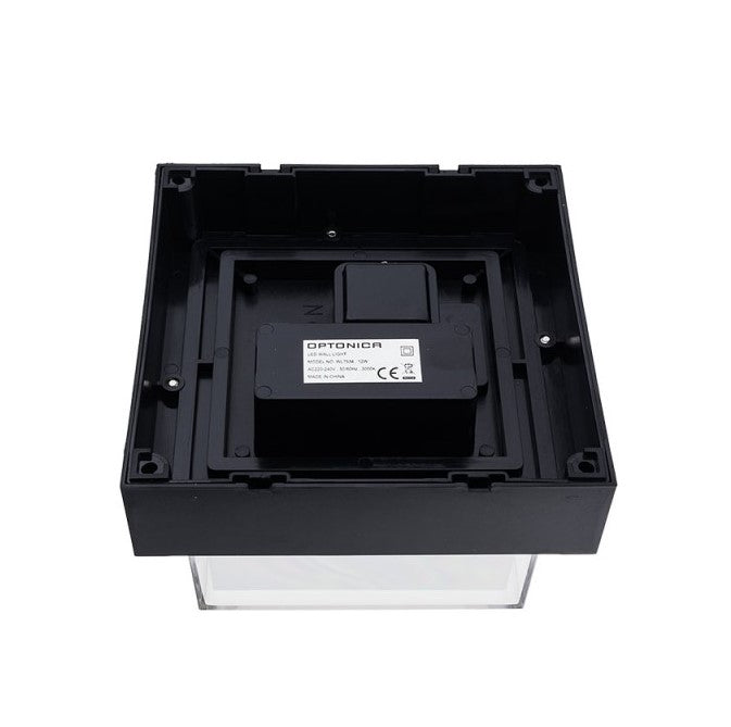 LED Wall Light, Black, Square, 15W, 145°, Warm Light — image 3