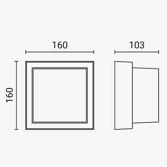 LED Wall Light, Black, Square, 15W, 145°, Warm Light — image 4