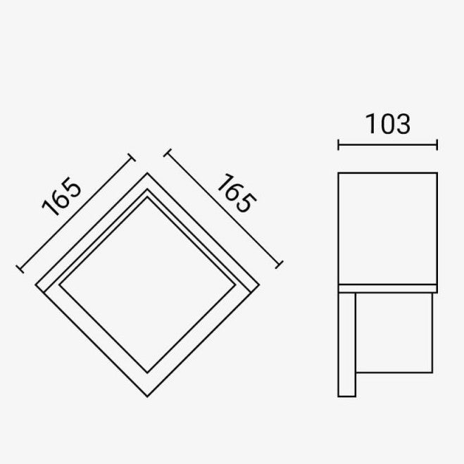 LED Wall Light, Black, Square, 15W, Warm Light — image 4
