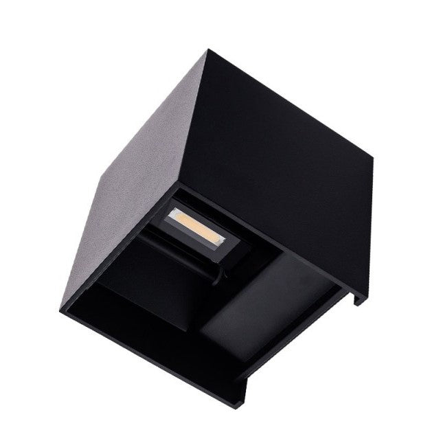 LED Wall Light, Black, Square, Adjustable Beam, 12W, Warm Light — image 3