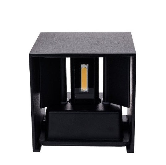 LED Wall Light, Black, Square, Adjustable Beam, 6W, Warm Light — image 2