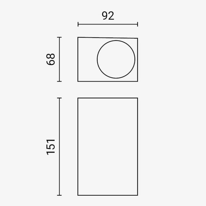 LED Wall Lamp, Black, Rectangular, 2 Sockets, Max 35W — image 3