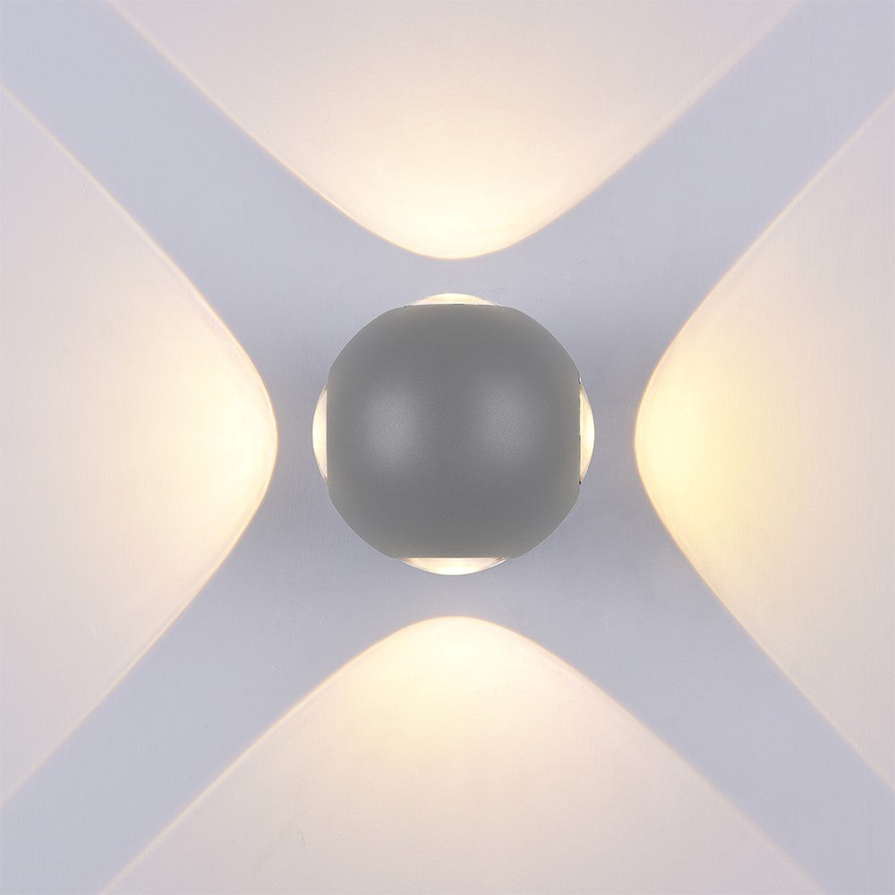 LED Wall Light, Grey, Round, 4 LEDs, 4W, Neutral Light — image 3