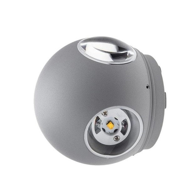 LED Wall Light, Grey, Round, 4 LEDs, 4W, Warm Light — image 1