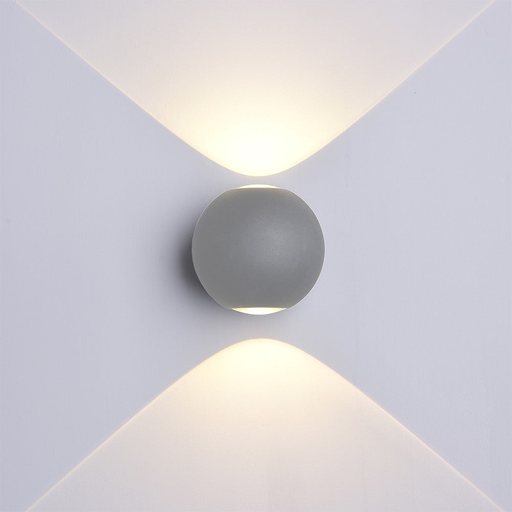 LED Wall Light, Grey, Round, 6W, Warm Light — image 3