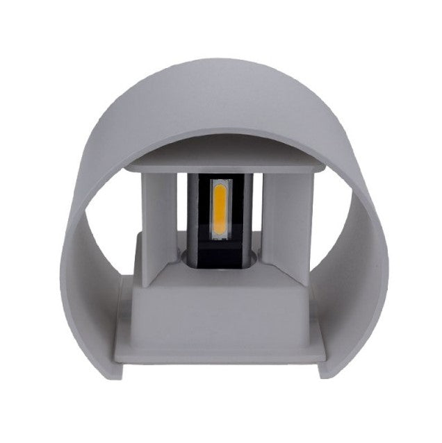 LED Wall Light, Grey, Round, Adjustable Beam, 6W, Warm Light — image 4