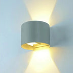 LED Wall Light, Grey, Round, Adjustable Beam, 6W, Warm Light — image 2