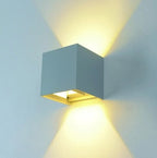 LED Wall Light, Grey, Square, Adjustable Beam, 12W, Warm Light — image 5
