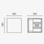 LED Wall Light, Grey, Square, Adjustable Beam, 12W, Warm Light — image 6