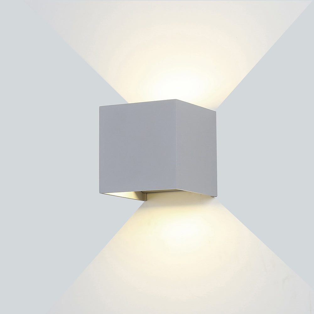 LED Wall Light, Grey, Square, Adjustable Beam, 12W, Warm Light — image 4