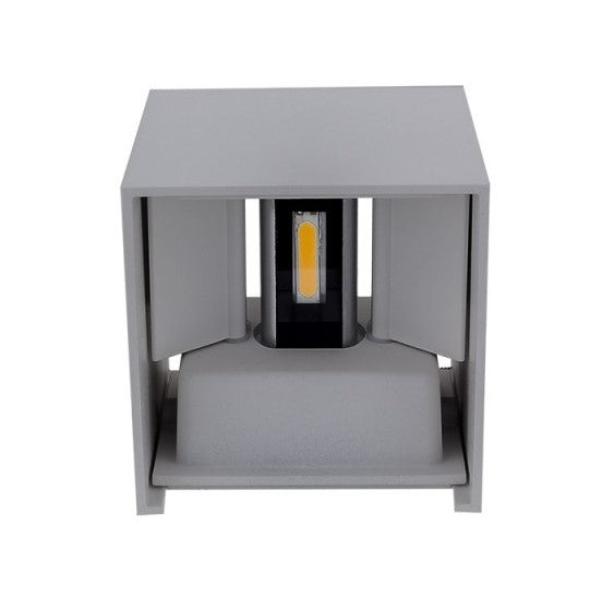 LED Wall Light, Grey, Square, Adjustable Beam, 6W, Warm Light — image 2