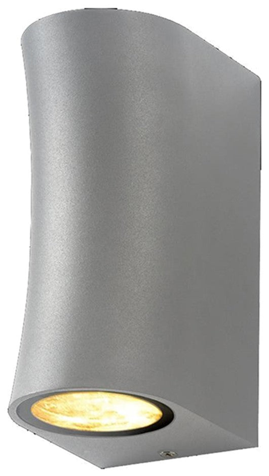 LED Wall Lamp, Silver, Curved Cylinder, 2 Sockets, Max 35W — image 1