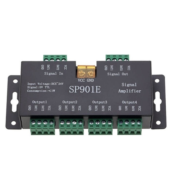 LED SPI Amplifier SP901E, 5-24V, 2x4 Groups — image 2
