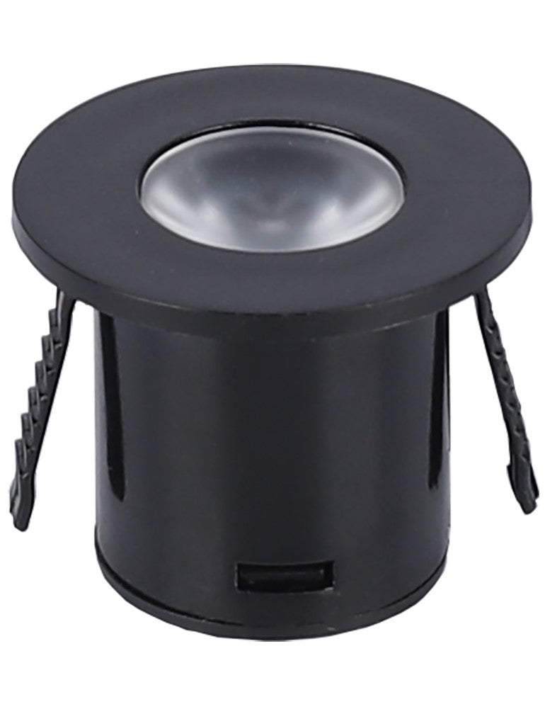 LED Cabinet Light, Round, Black, 1W, Warm Light — image 1