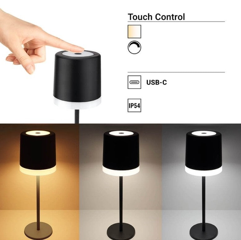 LED Rechargeable Table Lamp, 2.5W, Chrome — image 2