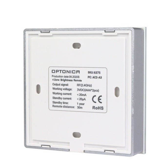 LED Single Colour Remote Control Wall Console, 4 Zones, White — image 2