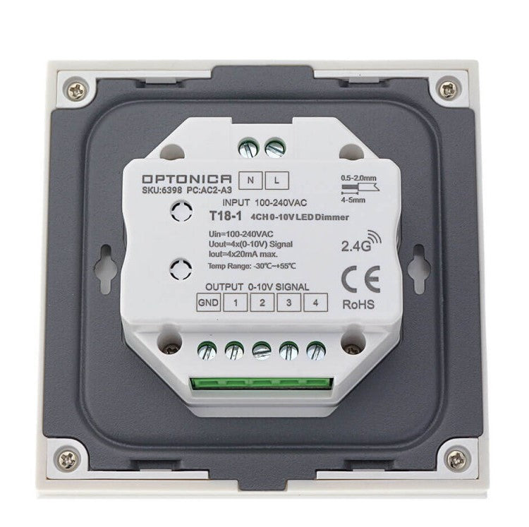 LED Dimmer Wall Console, 4 Zones, 3 Scenes, Sensor, White — image 3