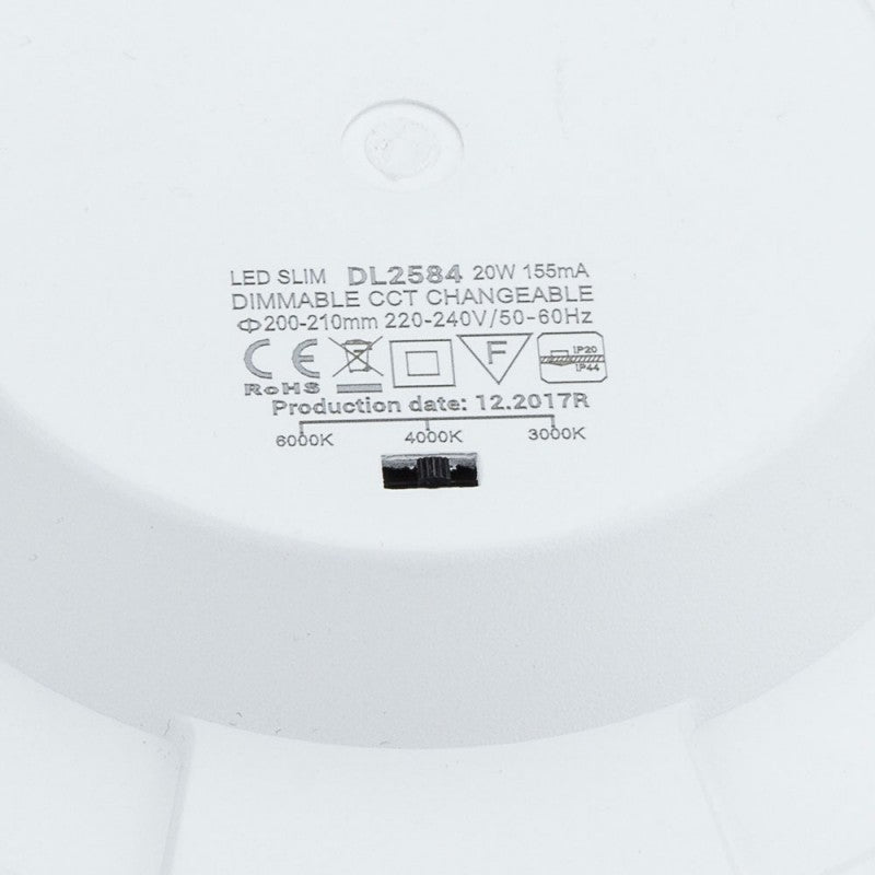 LED Slim Downlight, 20W, Dimmable, CCT 3000K-6000K — image 2