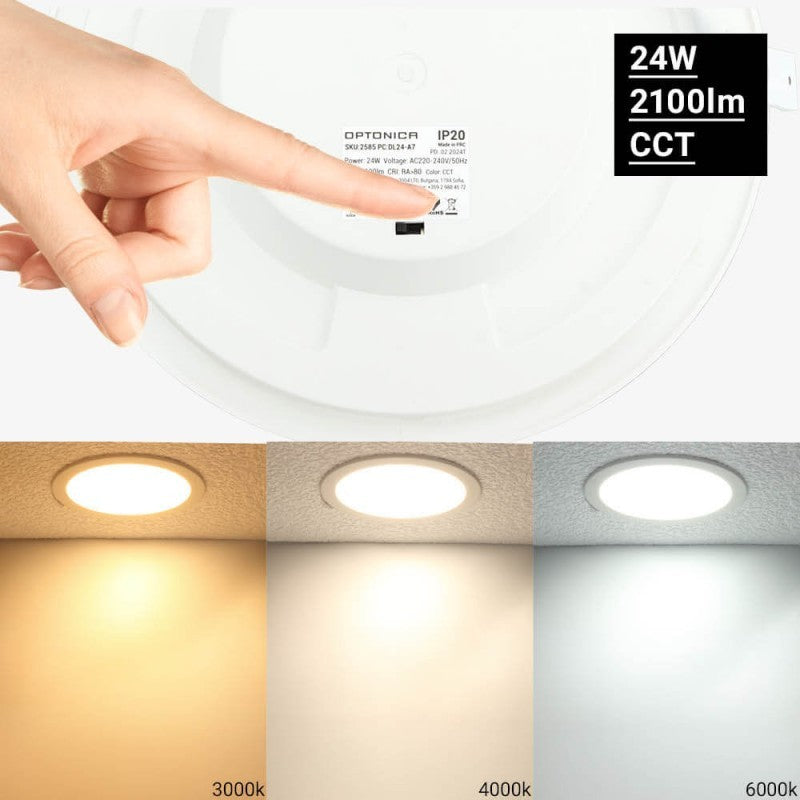 LED Slim Downlight, 24W, Dimmable, CCT 3000K-6000K — image 4