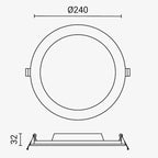 LED Slim Downlight, 24W, Dimmable, CCT 3000K-6000K — image 7