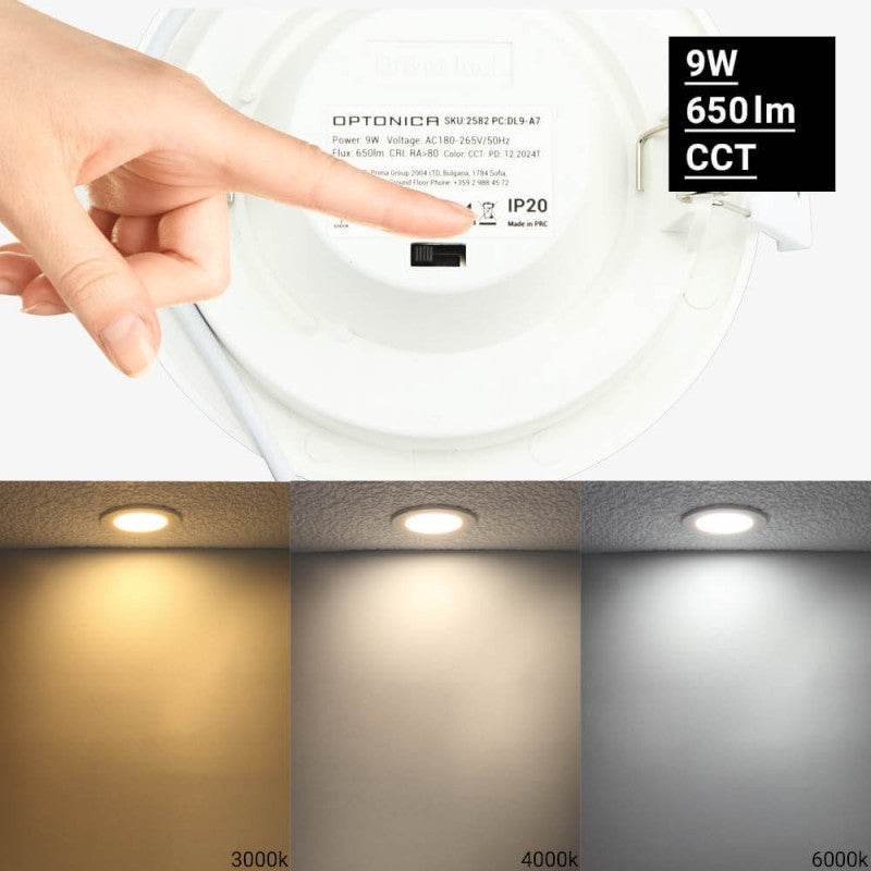 LED Slim Downlight, 9W, Dimmable, CCT 3000K-6000K — image 4