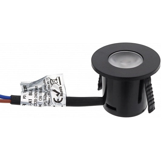 LED Cabinet Light, Round, Black, 1W, Warm Light — image 2