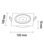 LED Downlight, Square, Build-In, Inox, 8W, White Light — image 3