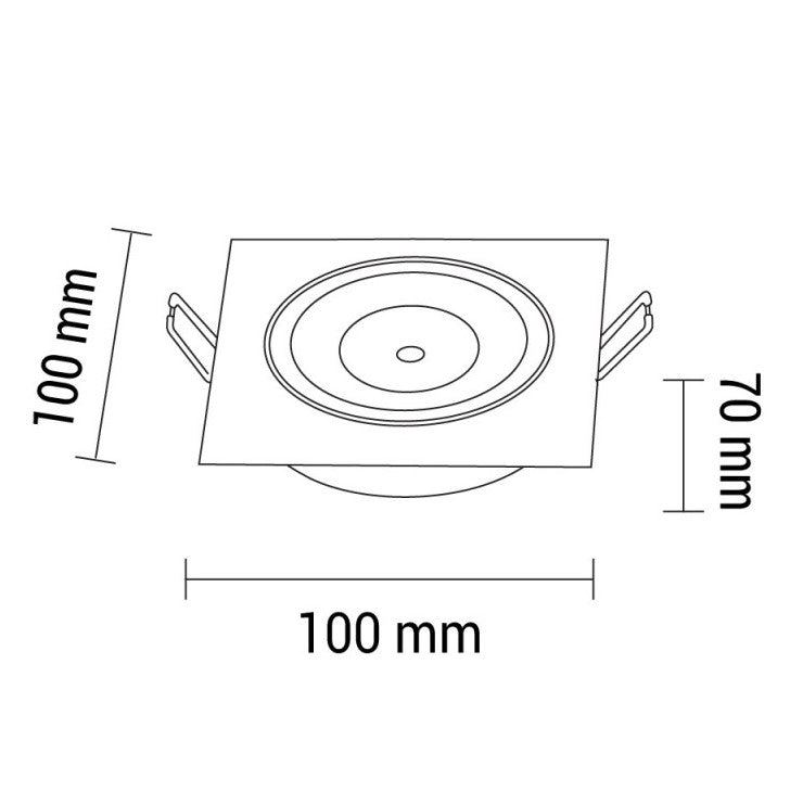 LED Downlight, Square, Build-In, Inox, 8W, Warm Light — image 3