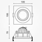 LED Downlight, Square, Build-In, Inox, 8W, Warm Light — image 4