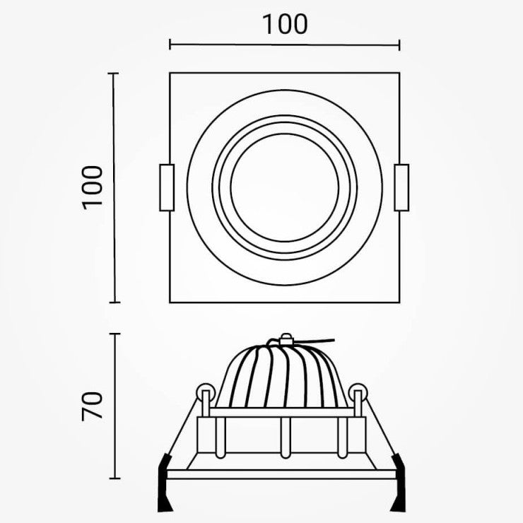 LED Downlight, Square, Build-In, Inox, 8W, Warm Light — image 4