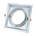 LED Downlight, Rectangular, Silver, 1 Ring, Adjustable, 2Pcs/Box — image 1