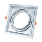 LED Downlight, Rectangular, Silver, 1 Ring, Adjustable, 2Pcs/Box — image 1