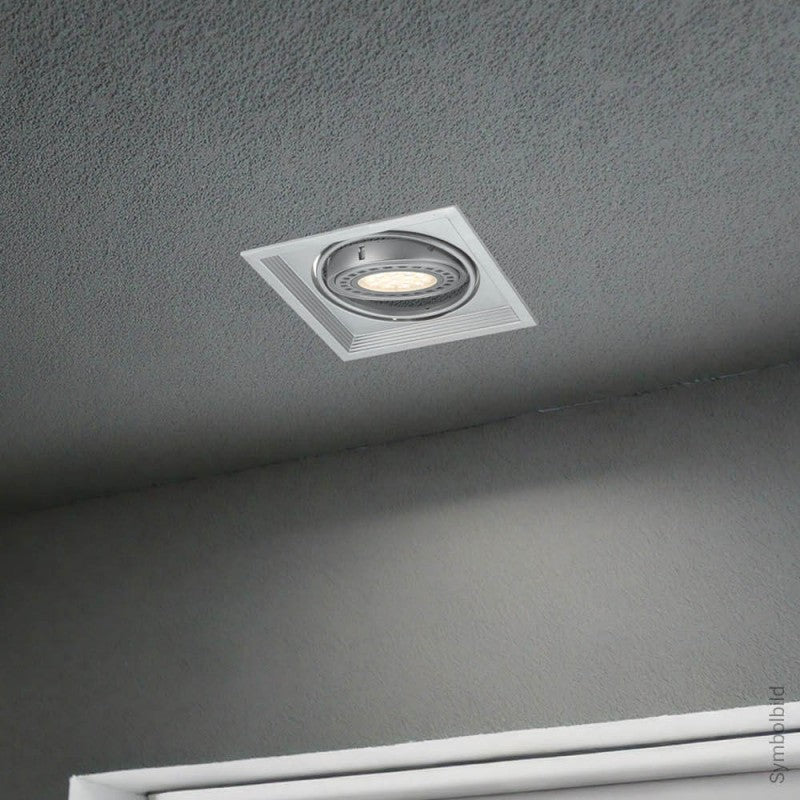 LED Downlight, Rectangular, Silver, 1 Ring, Adjustable, 2Pcs/Box — image 2