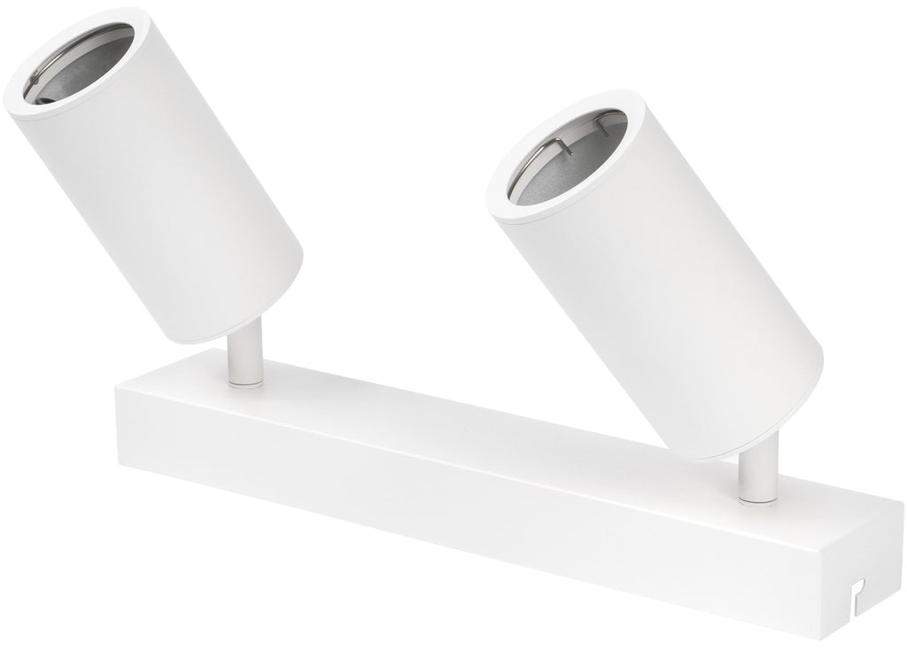 LED Spotlight Fixture, Two Heads, White — image 1