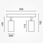 LED Spotlight Fixture, Two Heads, White — image 3