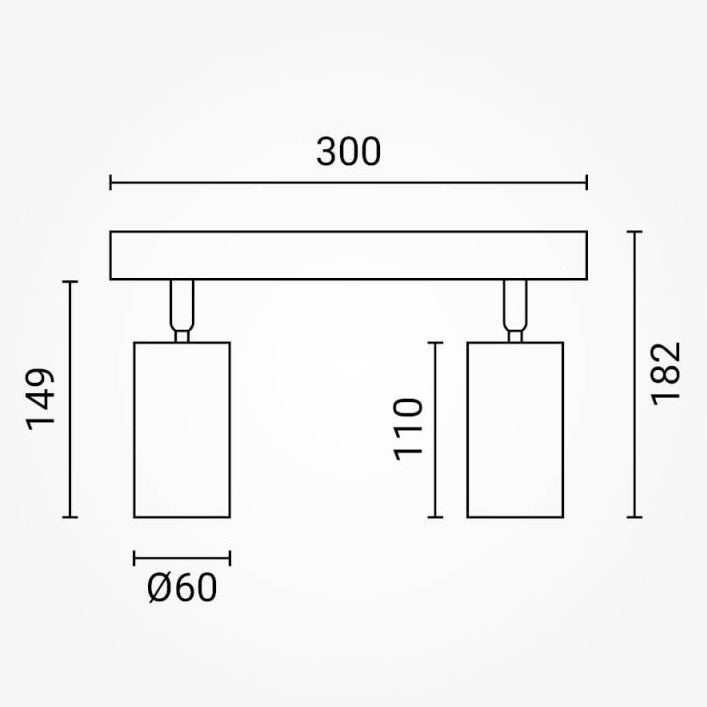 LED Spotlight Fixture, Two Heads, Black — image 3