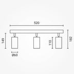 LED Spotlight Fixture, Three Heads, Black — image 3