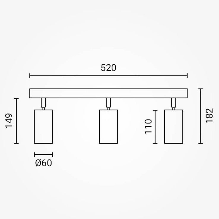 LED Spotlight Fixture, Three Heads, Black — image 3