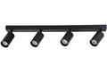 LED Spotlight Fixture, Four Heads, Black — image 1