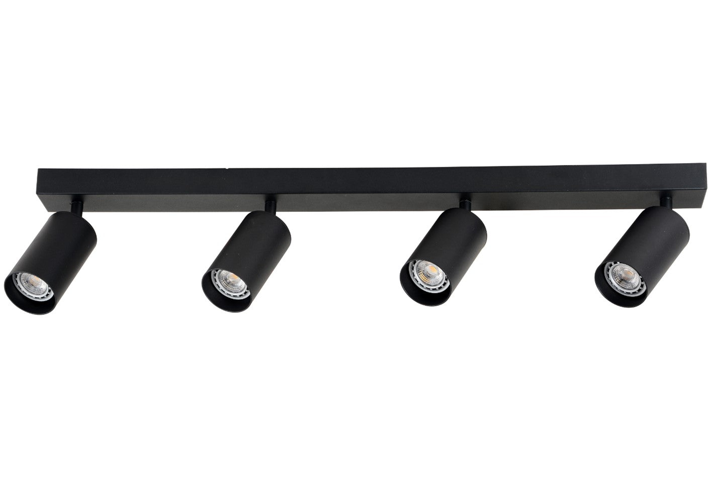LED Spotlight Fixture, Four Heads, Black — image 1