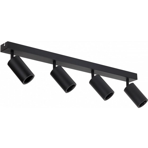 LED Spotlight Fixture, Four Heads, Black — image 2