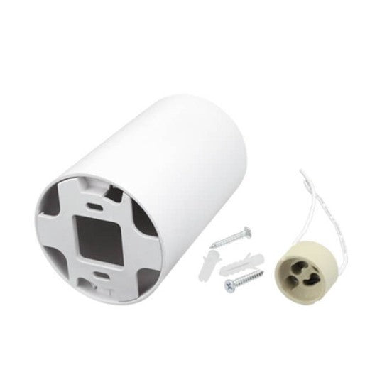 LED Spotlight Fixture, Round, Plastic, White — image 3