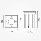 LED Outdoor Built-in Spotlight, Square, GU10 — image 6