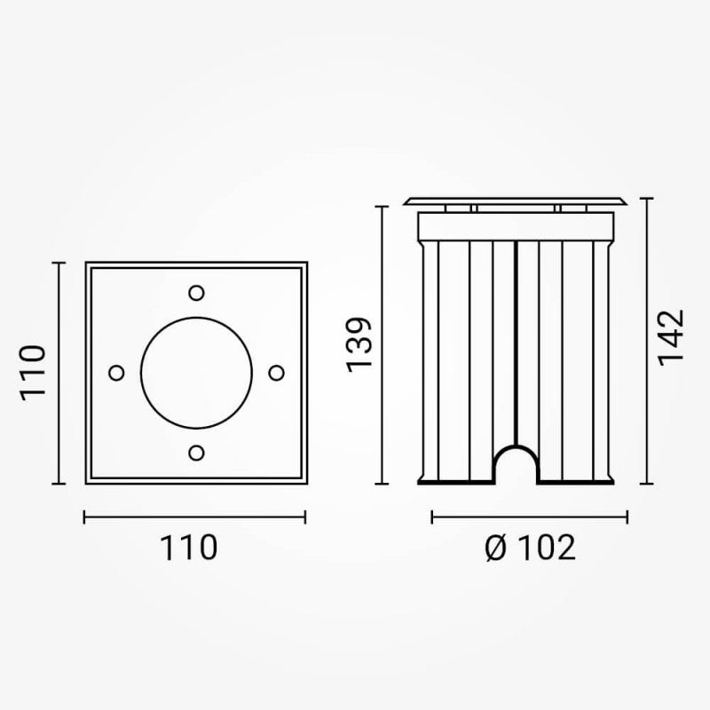 LED Outdoor Built-in Spotlight, Square, GU10 — image 6