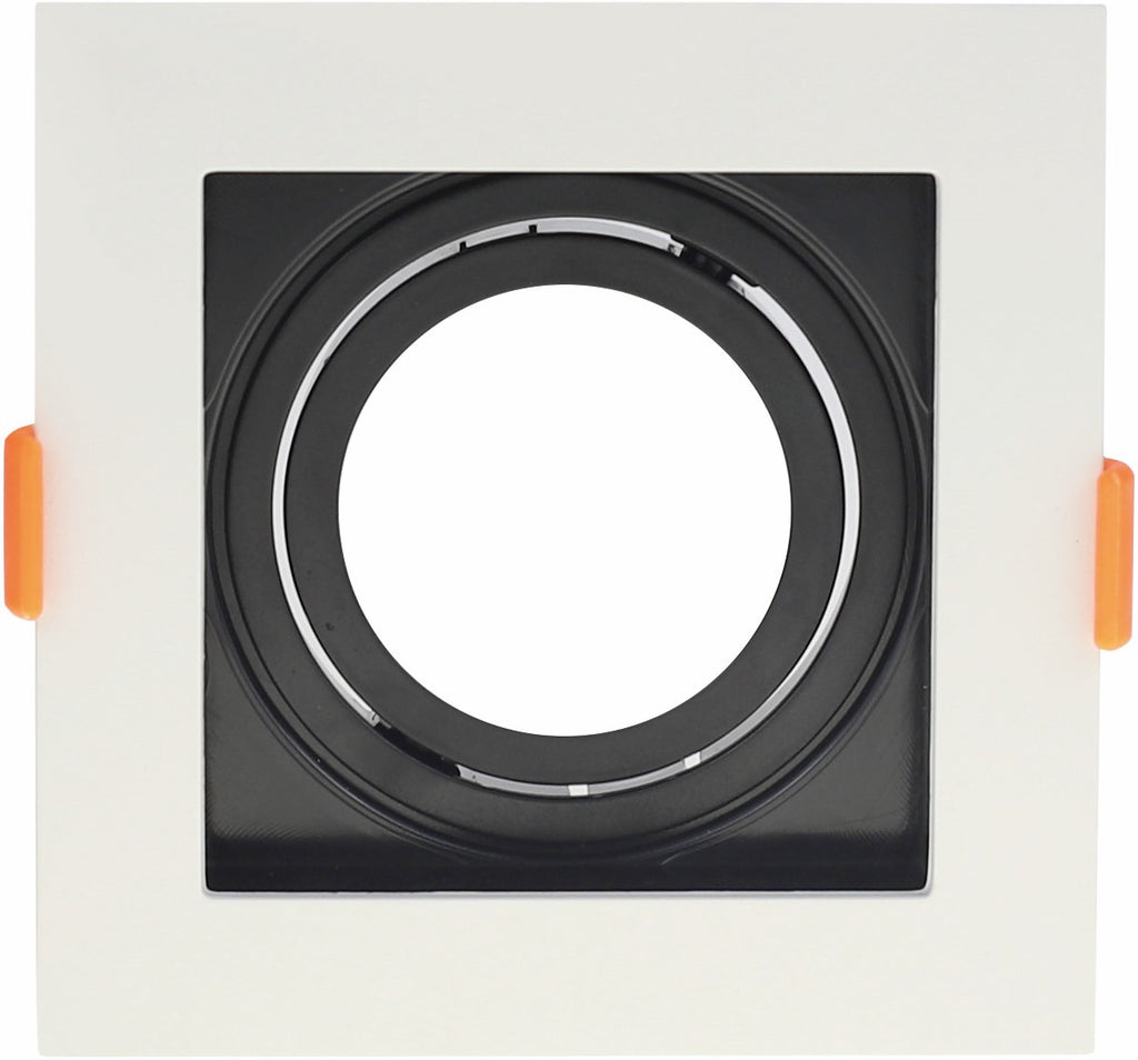LED Spotlight Fixture, Square, White/Black, Square — image 1
