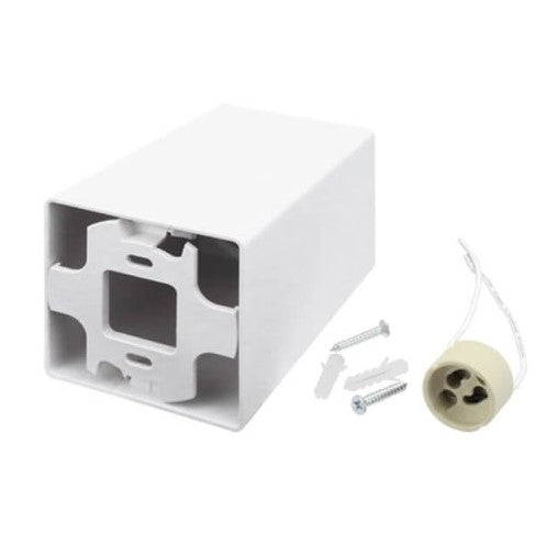 LED Spotlight Fixture, Square, Plastic, White — image 3