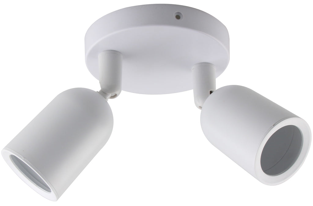 LED Spotlight Fixture, Plastic, 2*GU10, White — image 1